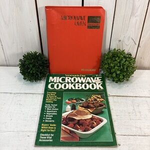 Pair of Vintage 1970s Microwave Oven Cookbooks & User Manual